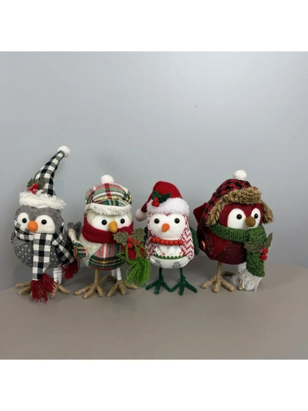 4 Felt Birds Christmas Winter Theme Featherly Sprtiz? Wondershop? Unknown Brand